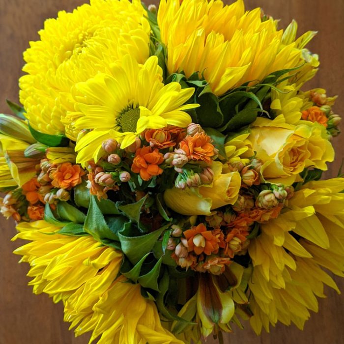 yellow and sunflower florals
